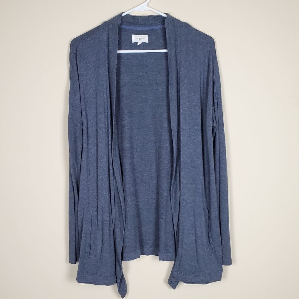 Lou & Grey Blue Long Sleeve Cardigan Small